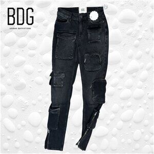 BNG Multi Pocket/Zips Dark Grey Skinny Jeans (NWOT)
